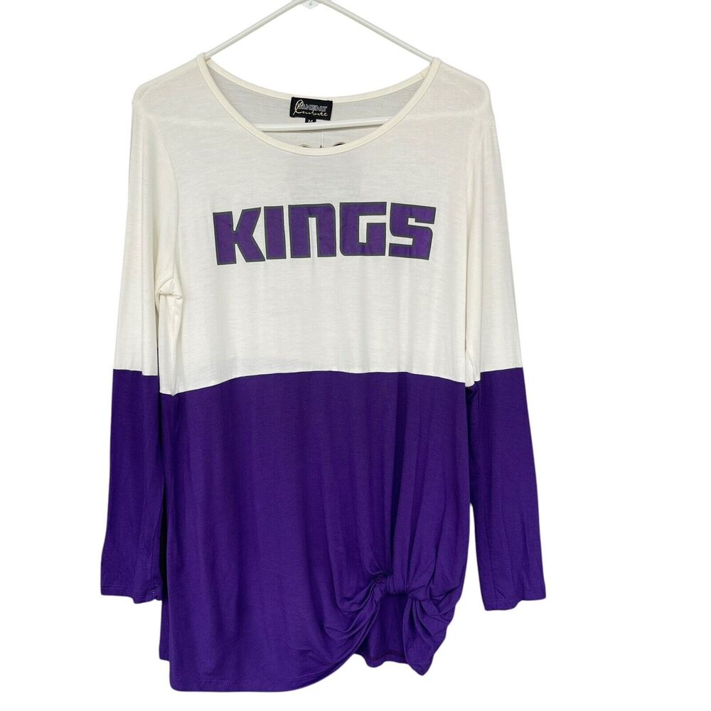 Gameday Sacramento Kings Shirt Womens‎ Medium Front Knot Rayon Basketball